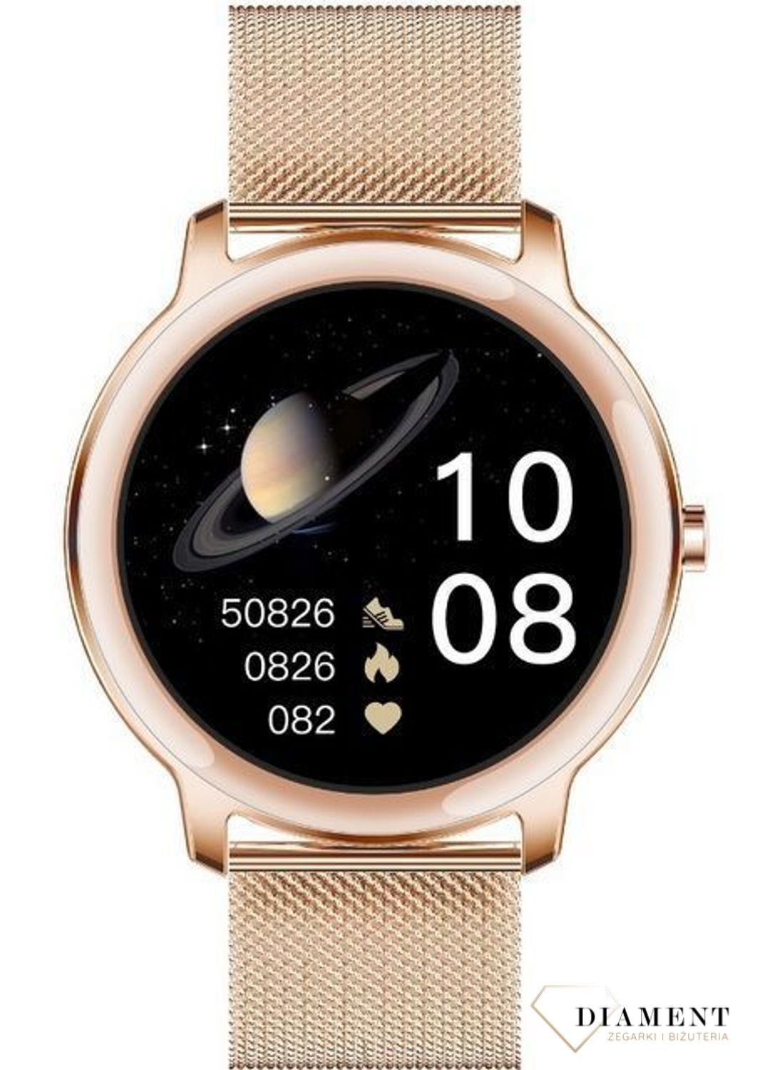 Smartwatch Rubicon na bransolecie Super Slim 9 mm różowe złoto RNBE66v.jpg